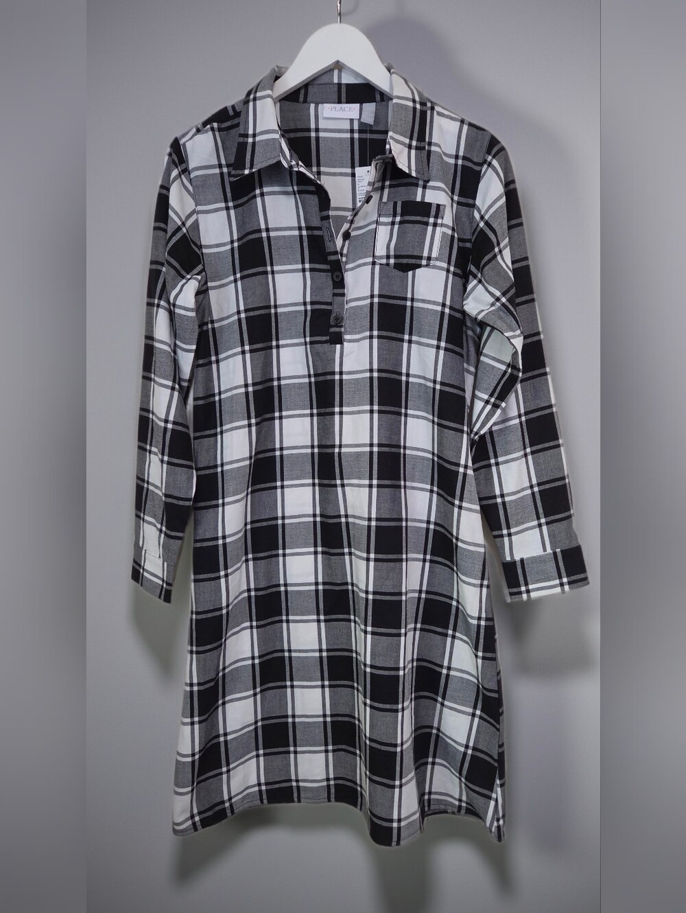 The Children's Place Women's Matching Family Buffalo Plaid Shirt Dress M - Picture 9 of 13